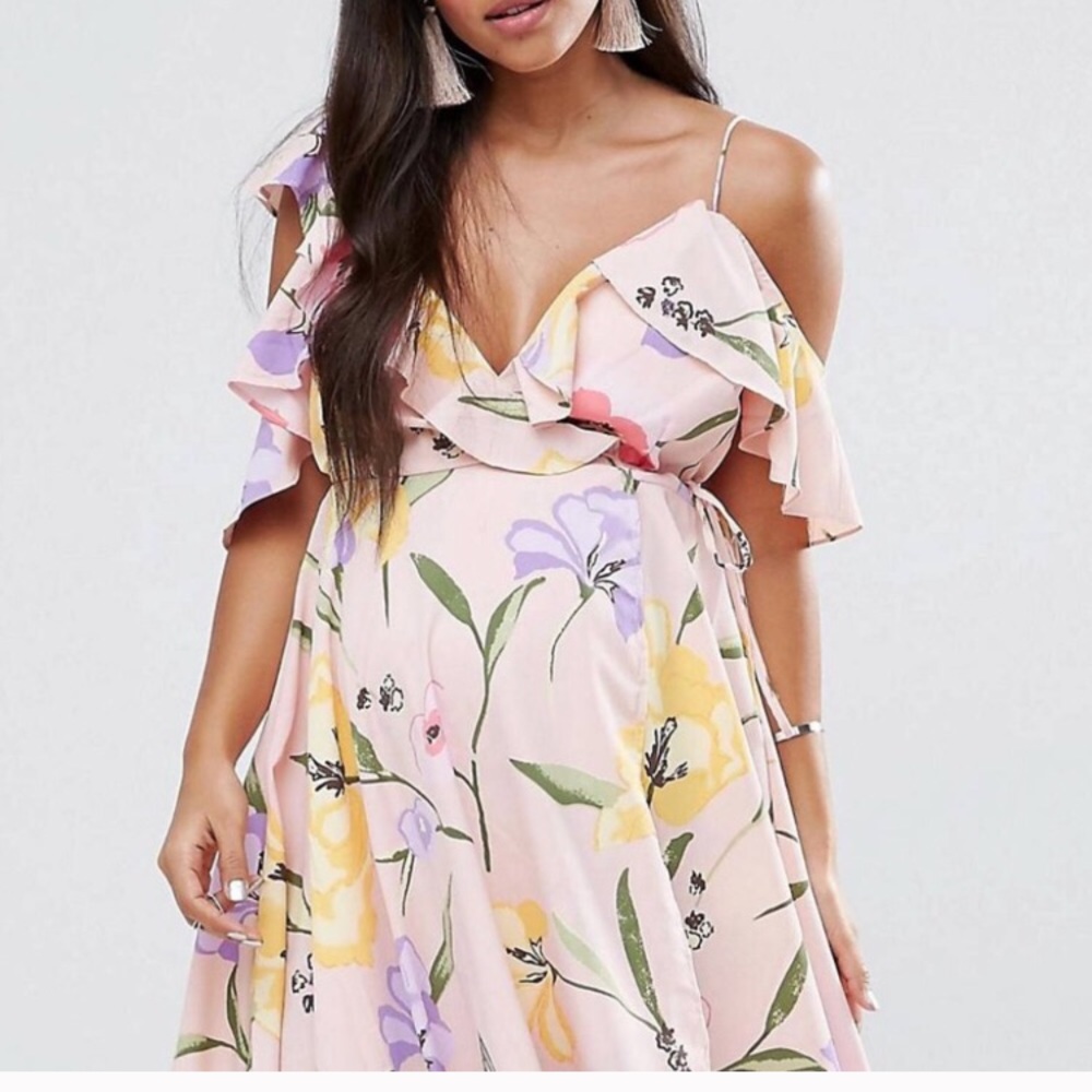 ASOS MATERNITY mini wrap dress.